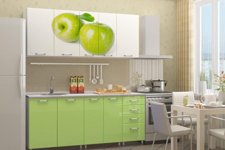 Кухня с фотопечатью Яблоко 1,8 м 