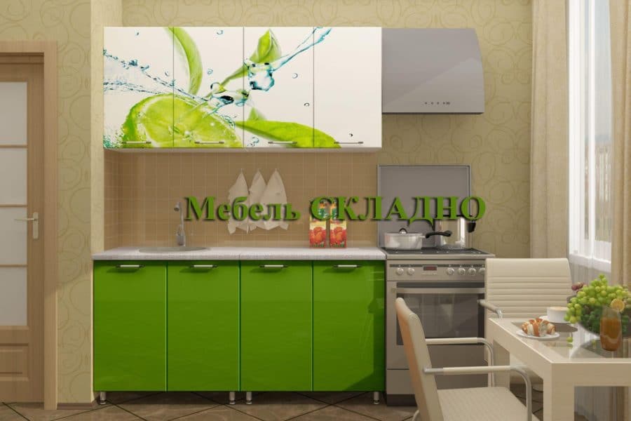 Кухня с фотопечатью Лайм 160 см 