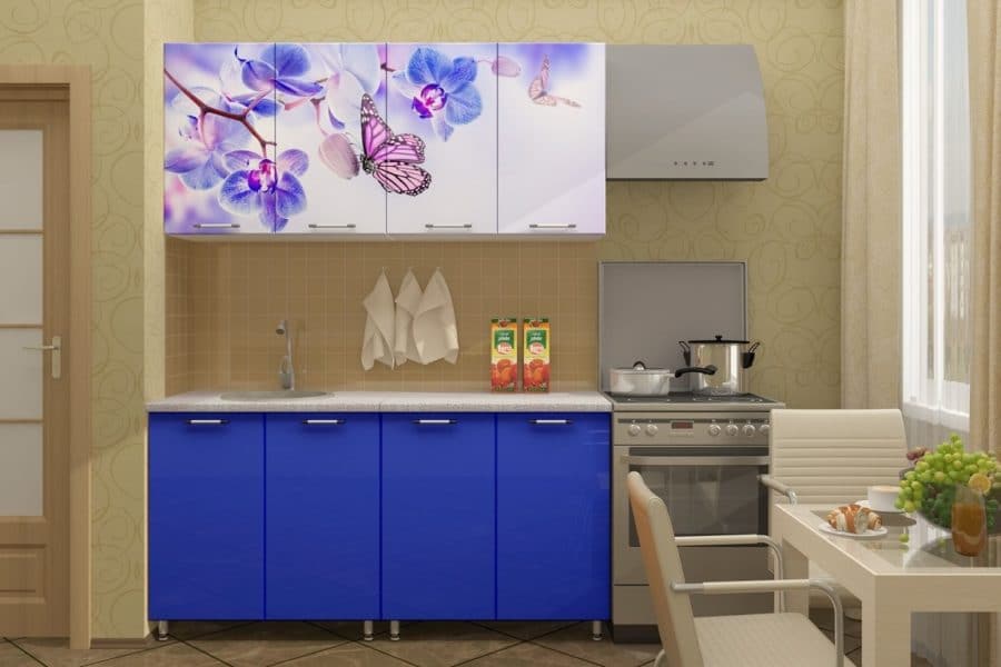 Кухня с фотопечатью Бабочка 160 см 