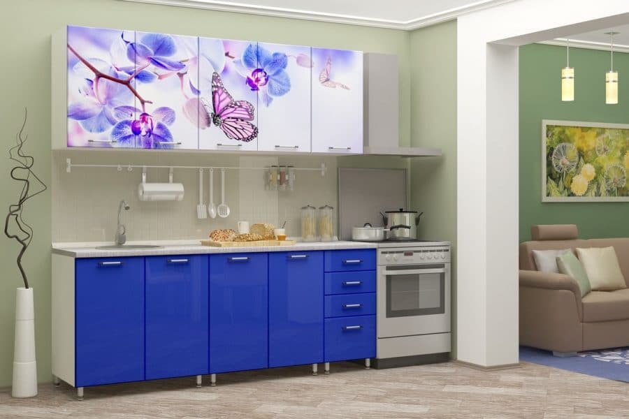 Кухня с фотопечатью Бабочка 2,0 м 