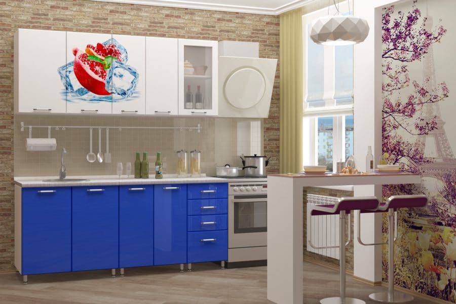 Кухня с фотопечатью Гранат 1,8 м 