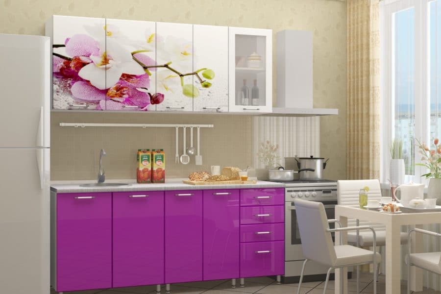 Кухня с фотопечатью Орхидея 1,8 м 