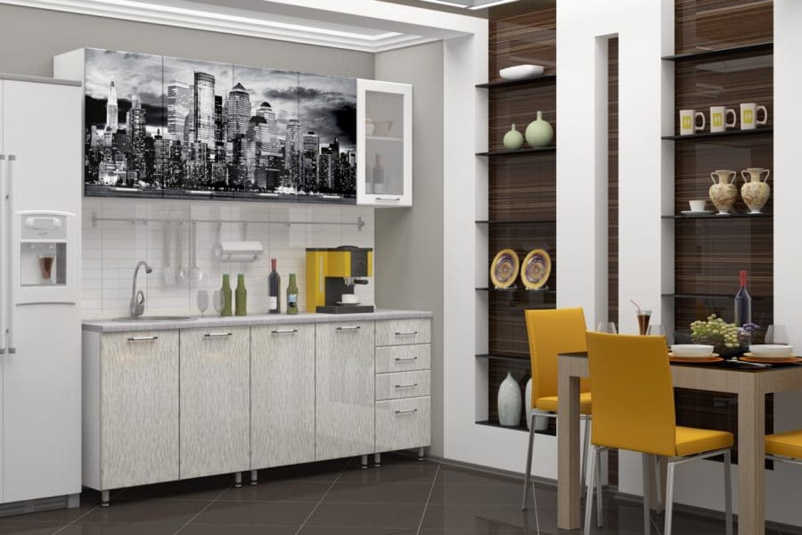 Кухня с фотопечатью Сити 2,0 м 