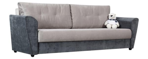 Диван прямой Амстердам велюр бежево-серого цвета 