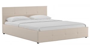 Мягкая кровать Синди 160 см бежевый без подъемного механизма-14268 фото | интернет-магазин Складно