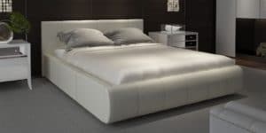 Мягкая кровать Афина 160 см экокожа молочного цвета-3491 фото | интернет-магазин Складно