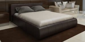 Мягкая кровать Афина 160 см экокожа коричневого цвета-3473 фото | интернет-магазин Складно
