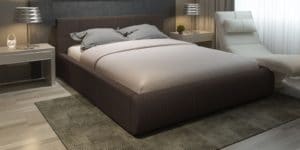 Мягкая кровать Афина 160 см рогожка коричневого цвета  29970  рублей, фото 1 | интернет-магазин Складно
