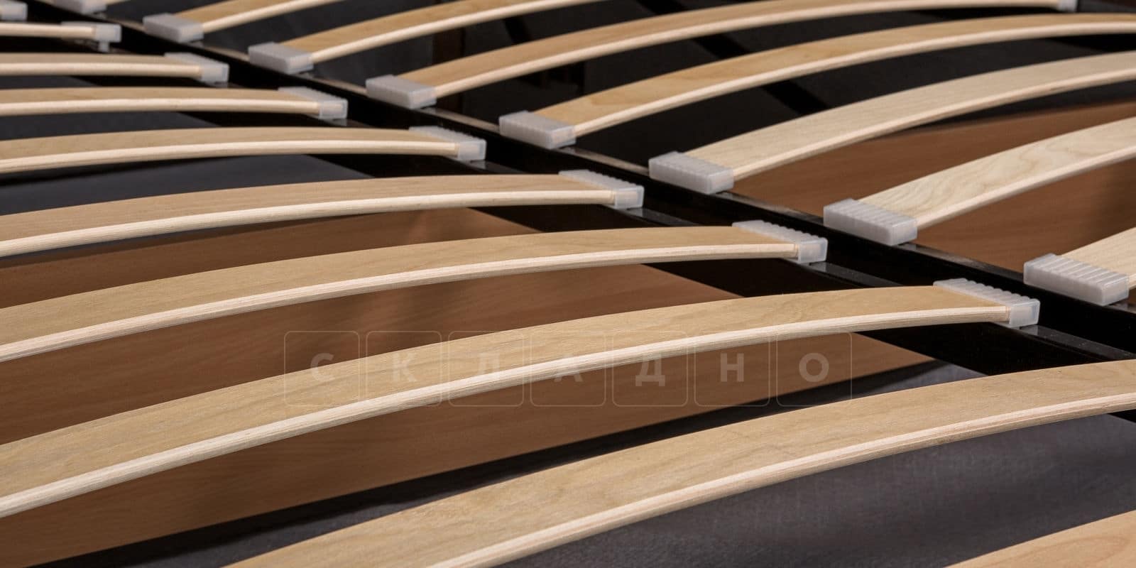 Мягкая кровать Афина 160 см рогожка коричневого цвета фото 7 | интернет-магазин Складно