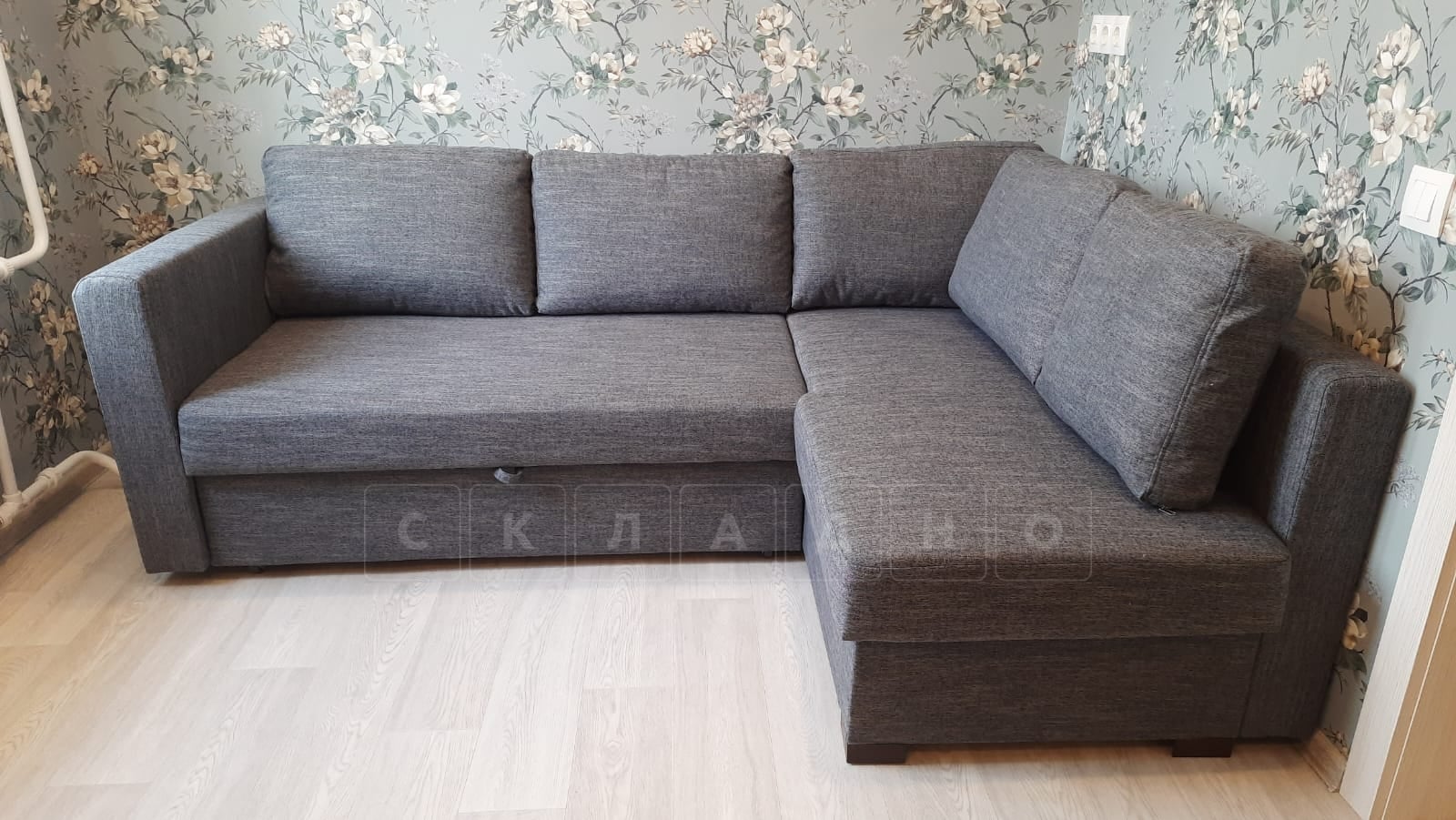 Угловой диван Джессика серый левый фото 8 | интернет-магазин Складно