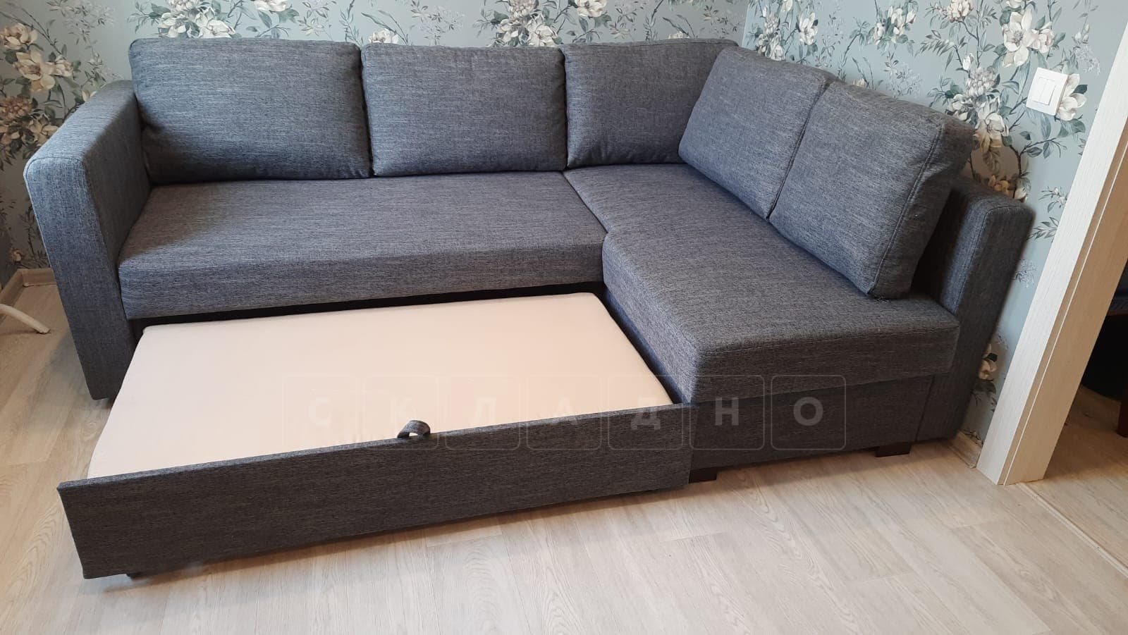 Угловой диван Джессика серый левый фото 9 | интернет-магазин Складно