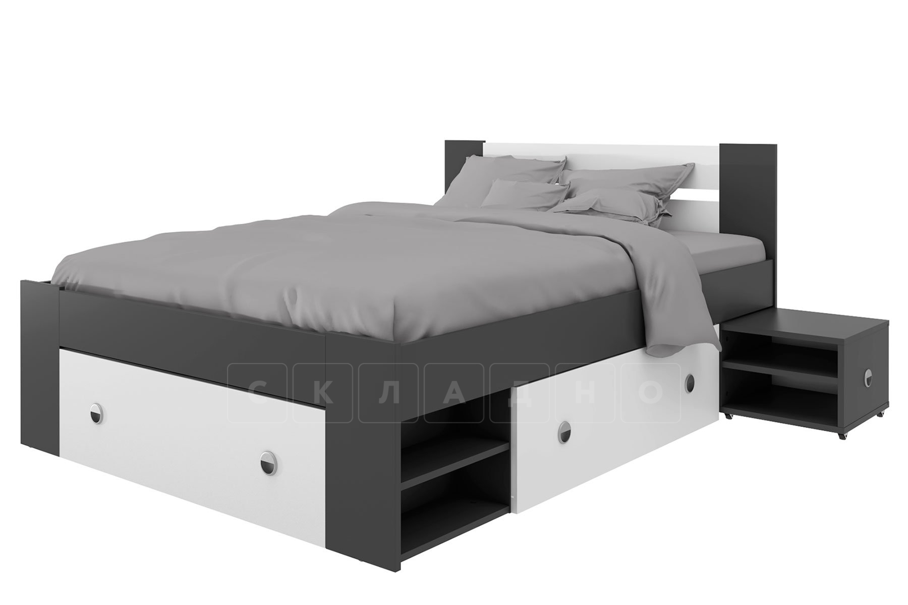 Кровать с ящиками Линда 140 см фото 4 | интернет-магазин Складно
