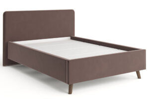 Мягкая кровать Афина 140 см велюр шоколад-3470 фото | интернет-магазин Складно