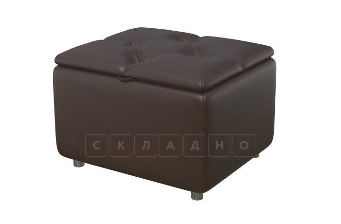 Пуф Малибу квадратный шоколадного цвета фото 1 | интернет-магазин Складно