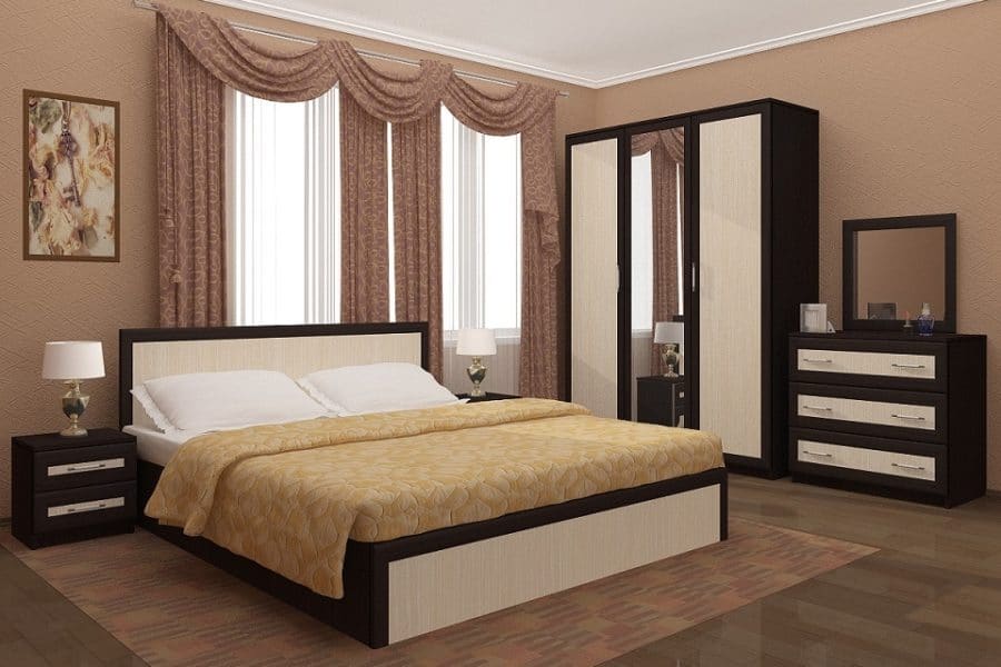 Спальный гарнитур Зиля широкий штапик 