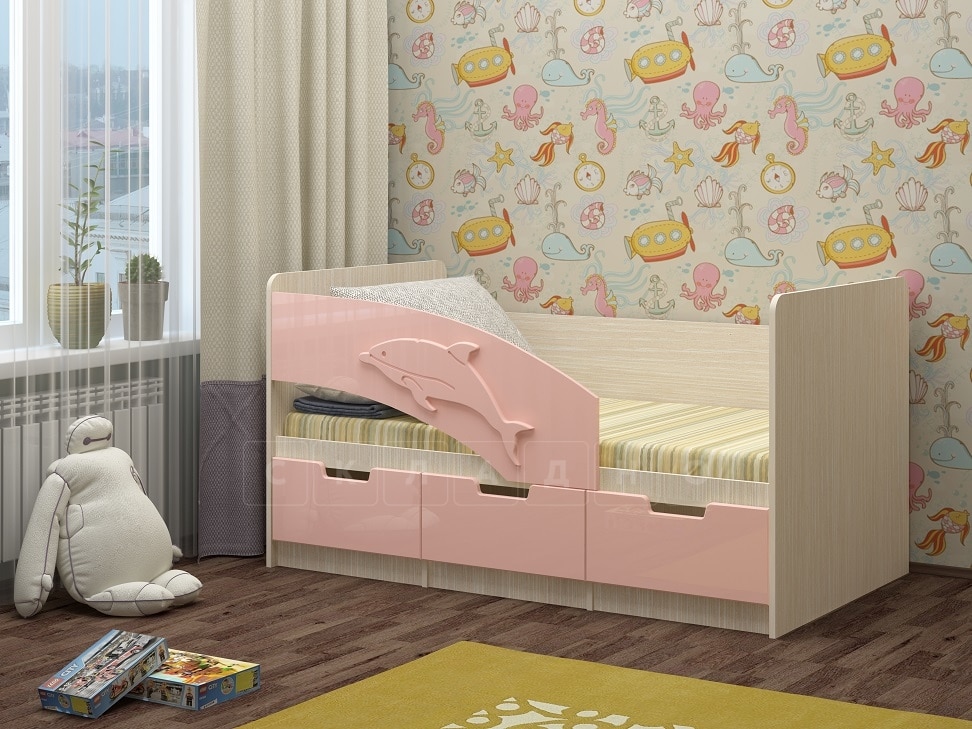 Детская кровать Дельфин-6 мдф 160 см фото 5 | интернет-магазин Складно