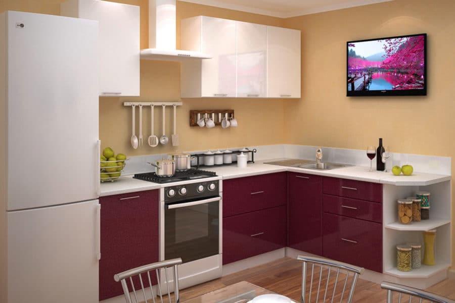 Кухня угловая Шарлотта гламур с белым 1,9х1,8 м 