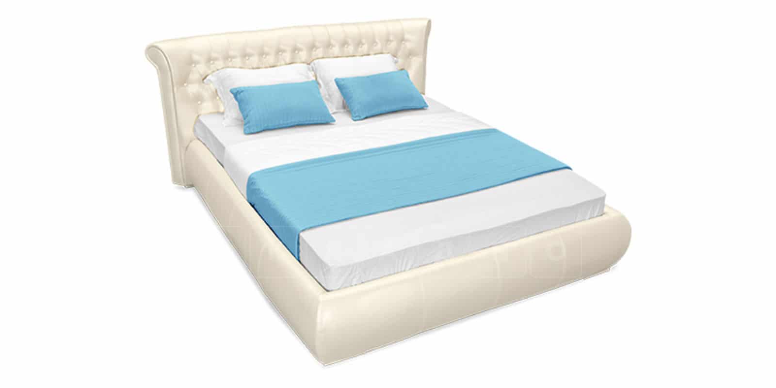 Мягкая кровать Вирджиния 160см экокожа перламутрового цвета фото 5 | интернет-магазин Складно