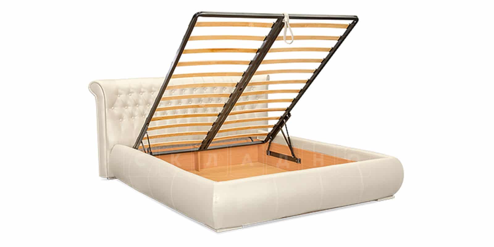 Мягкая кровать Вирджиния 160см экокожа перламутрового цвета фото 6 | интернет-магазин Складно