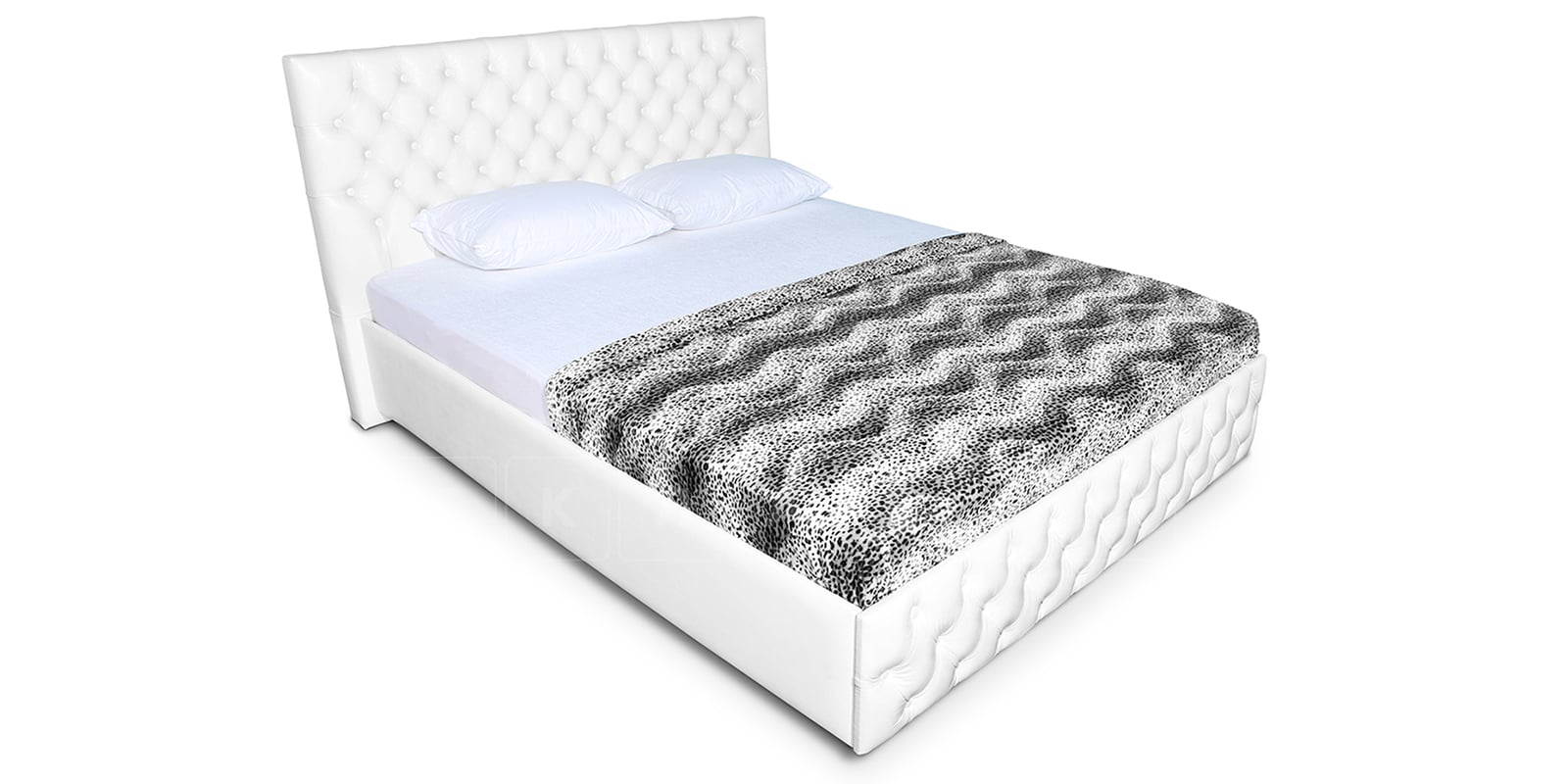 Мягкая кровать Малибу 160 см экокожа белого цвета вариант 4 фото 3 | интернет-магазин Складно