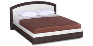 Мягкая кровать Малибу 160 см экокожа белый-шоколад вариант 8  48990  рублей, фото 1 | интернет-магазин Складно