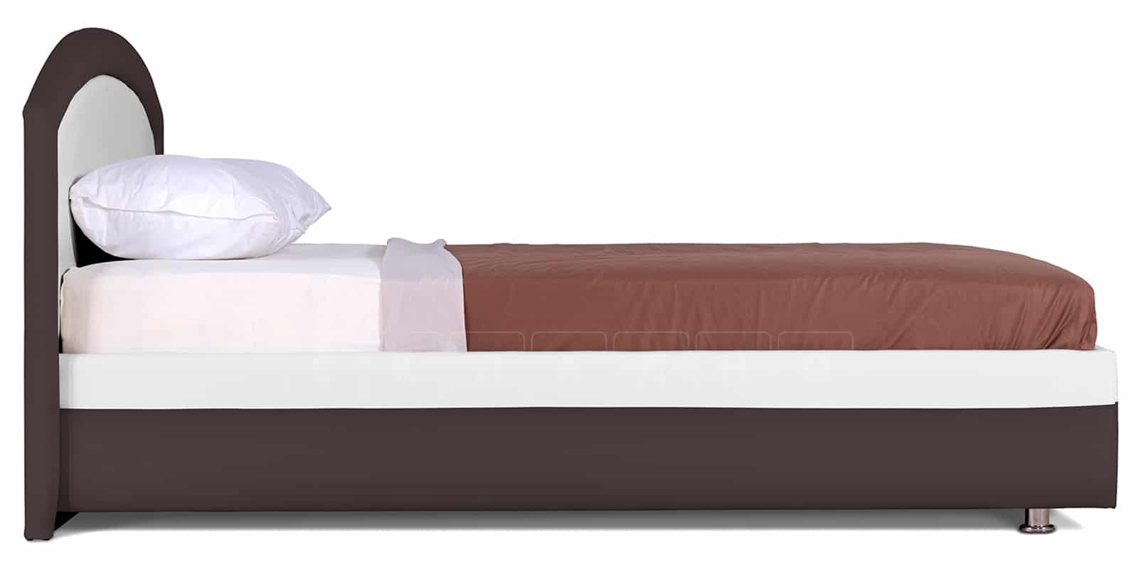 Мягкая кровать Малибу 160 см экокожа белый-шоколад вариант 8-2 фото 4 | интернет-магазин Складно
