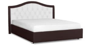 Мягкая кровать Малибу 160см экокожа белый-шоколад вариант 9-8433 фото | интернет-магазин Складно