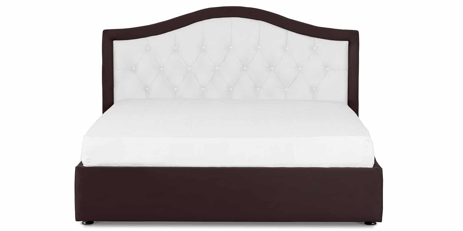 Мягкая кровать Малибу 160см экокожа белый-шоколад вариант 9-2 фото 2 | интернет-магазин Складно