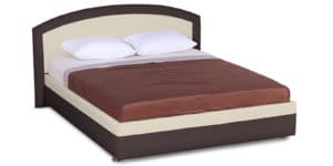 Мягкая кровать Малибу 160 см экокожа бежевый-шоколад вариант 8-2  48990  рублей, фото 1 | интернет-магазин Складно