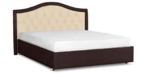 Мягкая кровать Малибу 160 см экокожа бежевый-шоколад вариант 9-8431 фото | интернет-магазин Складно
