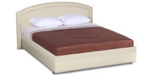 Мягкая кровать Малибу 160 см экокожа бежевый вариант 8-2-8398 фото | интернет-магазин Складно