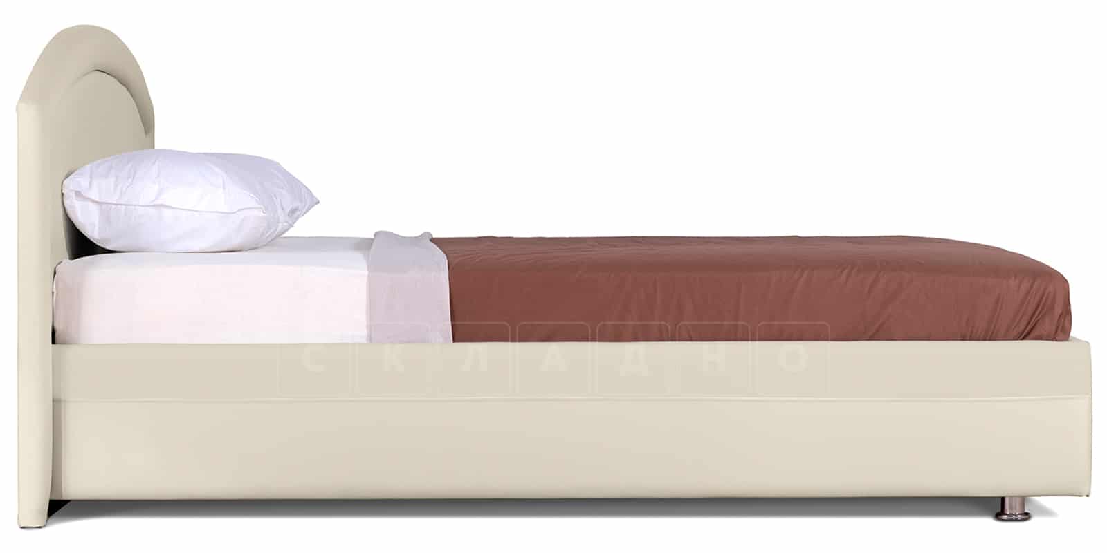 Мягкая кровать Малибу 160 см экокожа бежевый вариант 8-2 фото 4 | интернет-магазин Складно