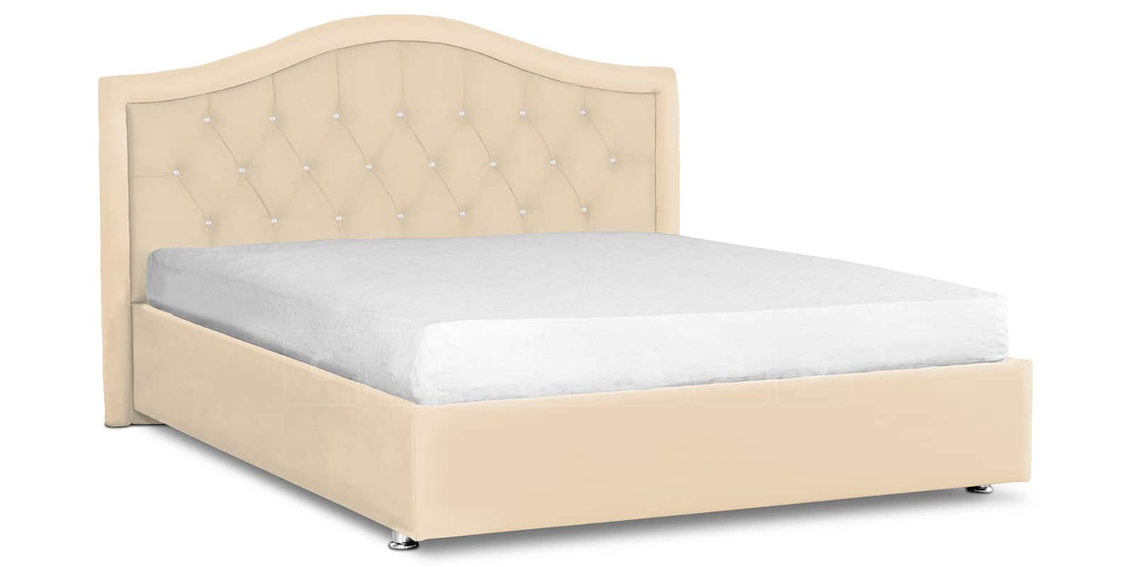 Мягкая кровать Малибу 160 см экокожа бежевый вариант 9-2 фото 1 | интернет-магазин Складно
