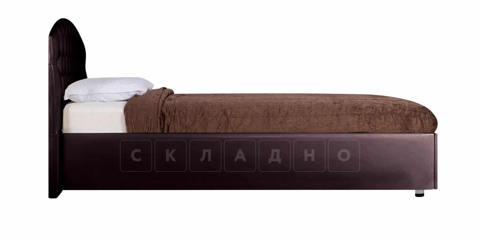Мягкая кровать Малибу 160 см экокожа шоколадного цвета вариант 1 фото 5 | интернет-магазин Складно