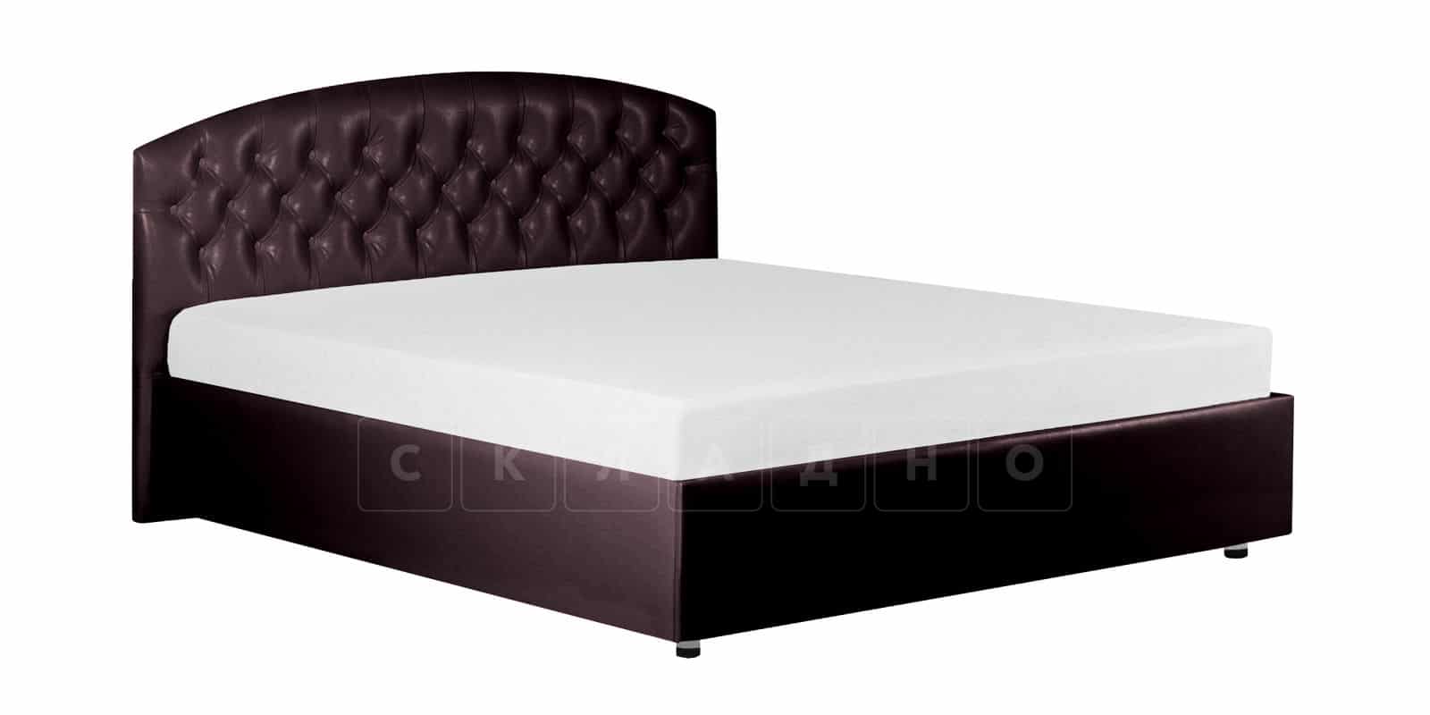 Мягкая кровать Малибу 160 см экокожа шоколадного цвета вариант 1-2 фото 6 | интернет-магазин Складно