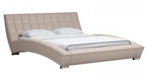 Мягкая кровать Оливия 160 см экокожа бежевый-8464 фото | интернет-магазин Складно