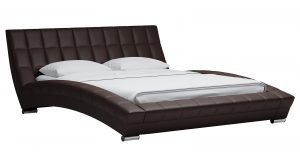 Мягкая кровать Оливия 160 см экокожа шоколад-8472 фото | интернет-магазин Складно