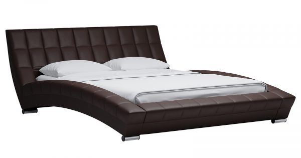 Мягкая кровать Оливия 160 см экокожа шоколад фото | интернет-магазин Складно