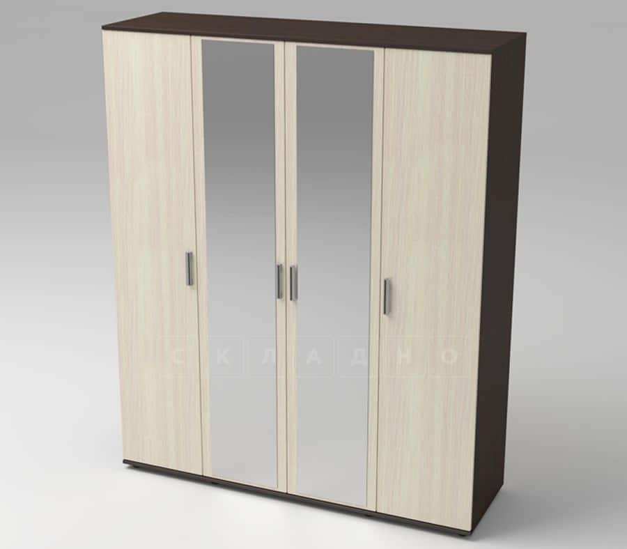 Шкаф распашной Квадро-2 лдсп с зеркалами фото 1 | интернет-магазин Складно