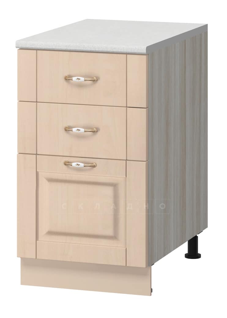 Кухонный шкаф напольный Массив 40 см МН-39 с тремя ящиками фото 1 | интернет-магазин Складно