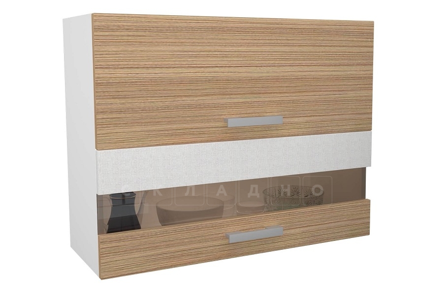 Кухонный навесной шкаф Эра ШВСГ80 горизонтальный со стеклом фото 2 | интернет-магазин Складно