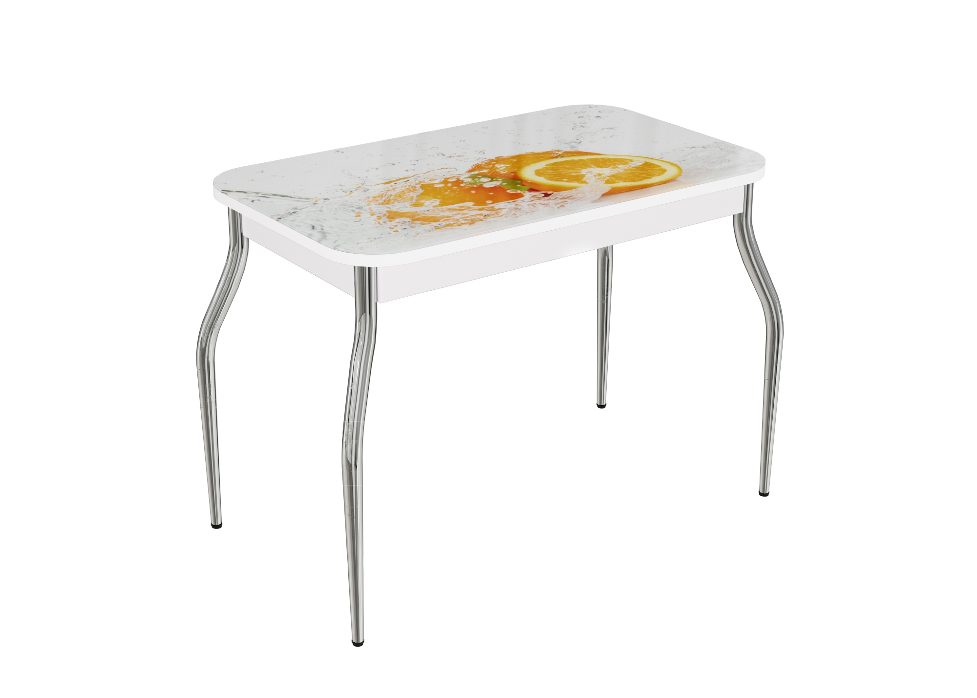 Стол нераздвижной стеклянный с фотопечатью Апельсин серия 2