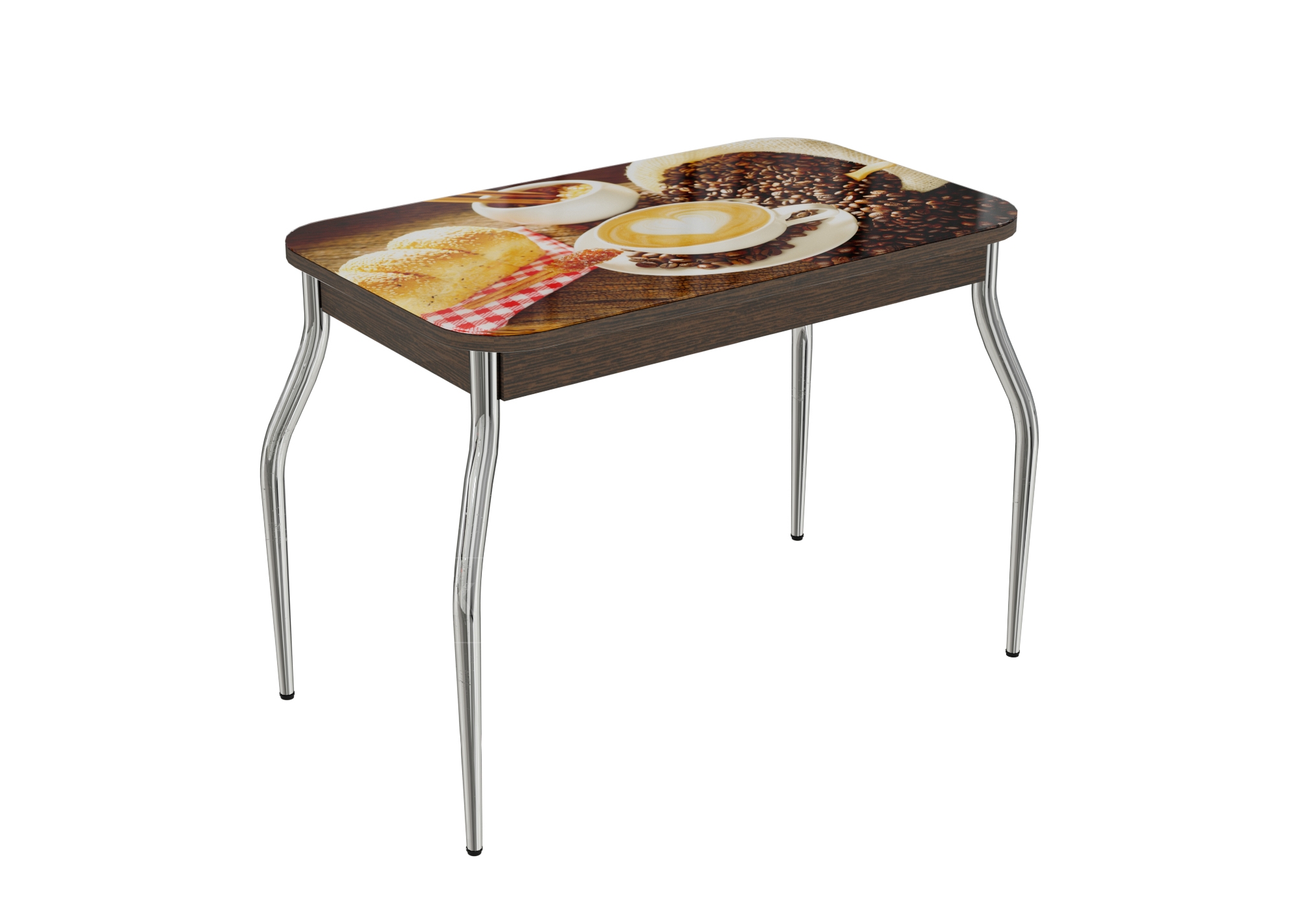 Стол нераздвижной стеклянный с фотопечатью Кофе-3 серия 2