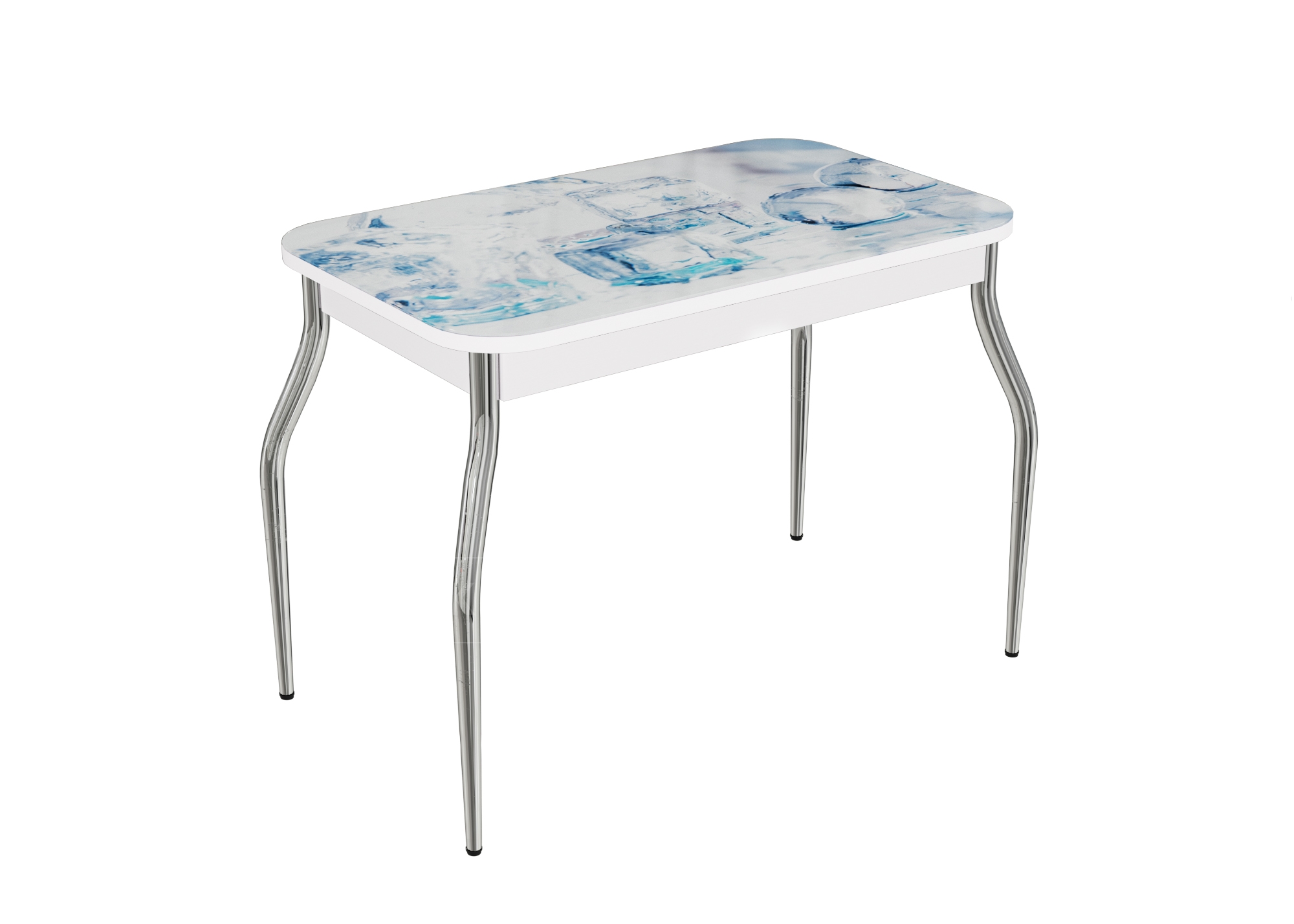 Стол нераздвижной стеклянный с фотопечатью Кубики льда серия 2