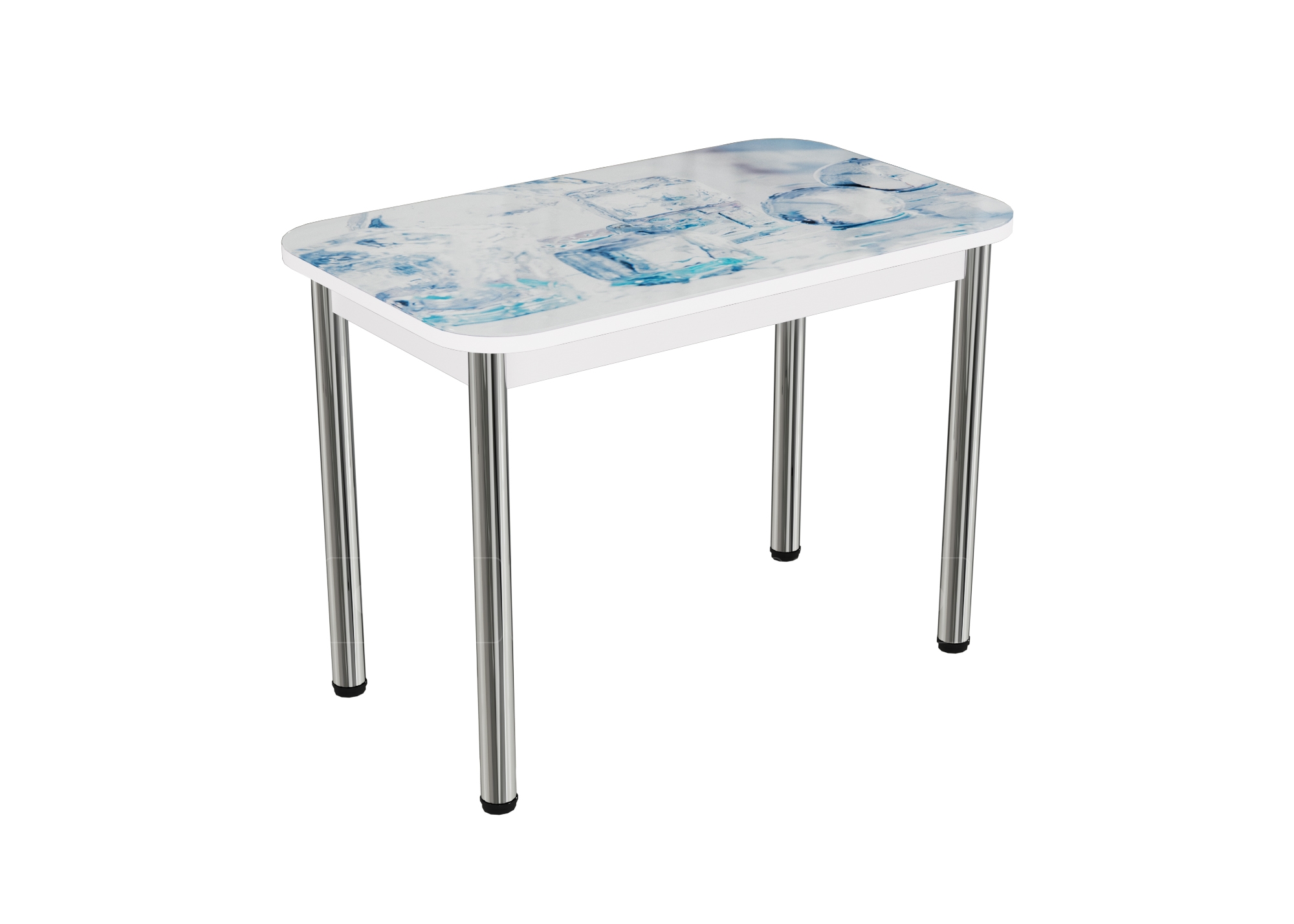 Стол нераздвижной стеклянный с фотопечатью Кубики льда серия 1