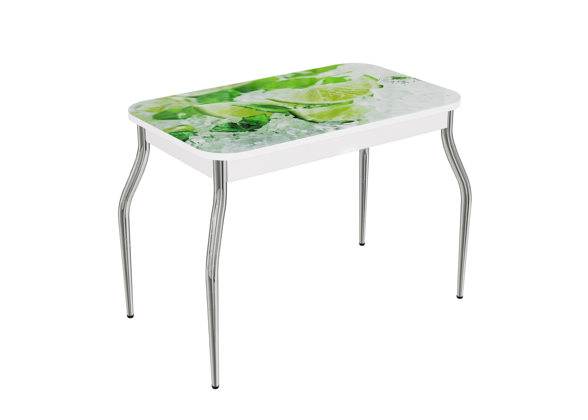 Стол нераздвижной стеклянный с фотопечатью Лайм-2 серия 2