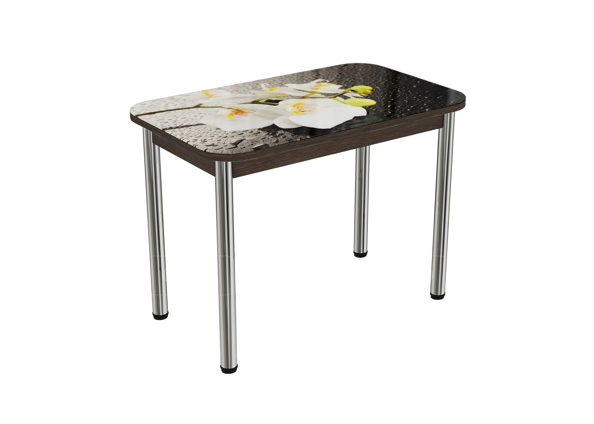 Стол нераздвижной стеклянный с фотопечатью Орхидея белая серия 1