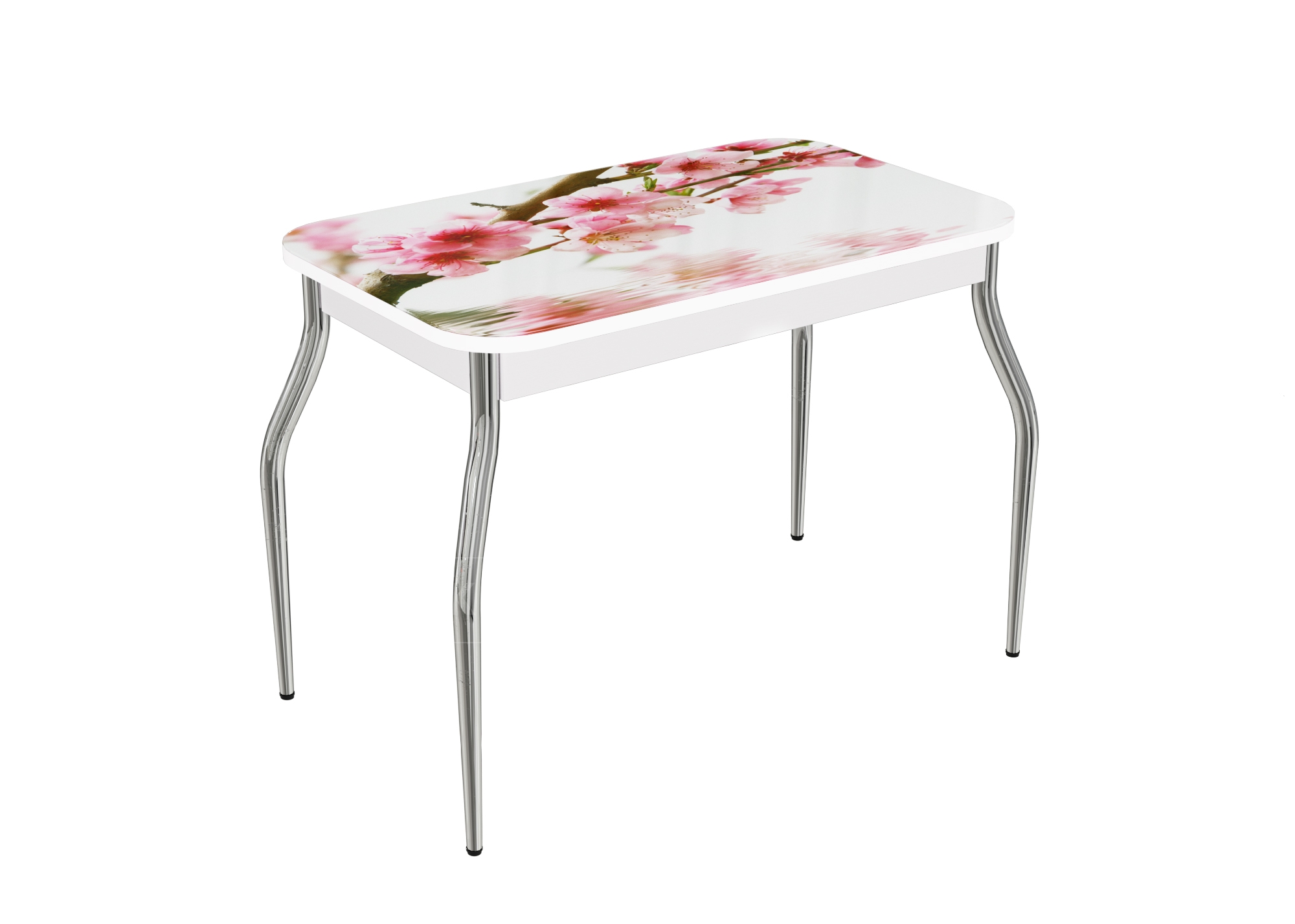 Стол нераздвижной стеклянный с фотопечатью Сакура серия 2