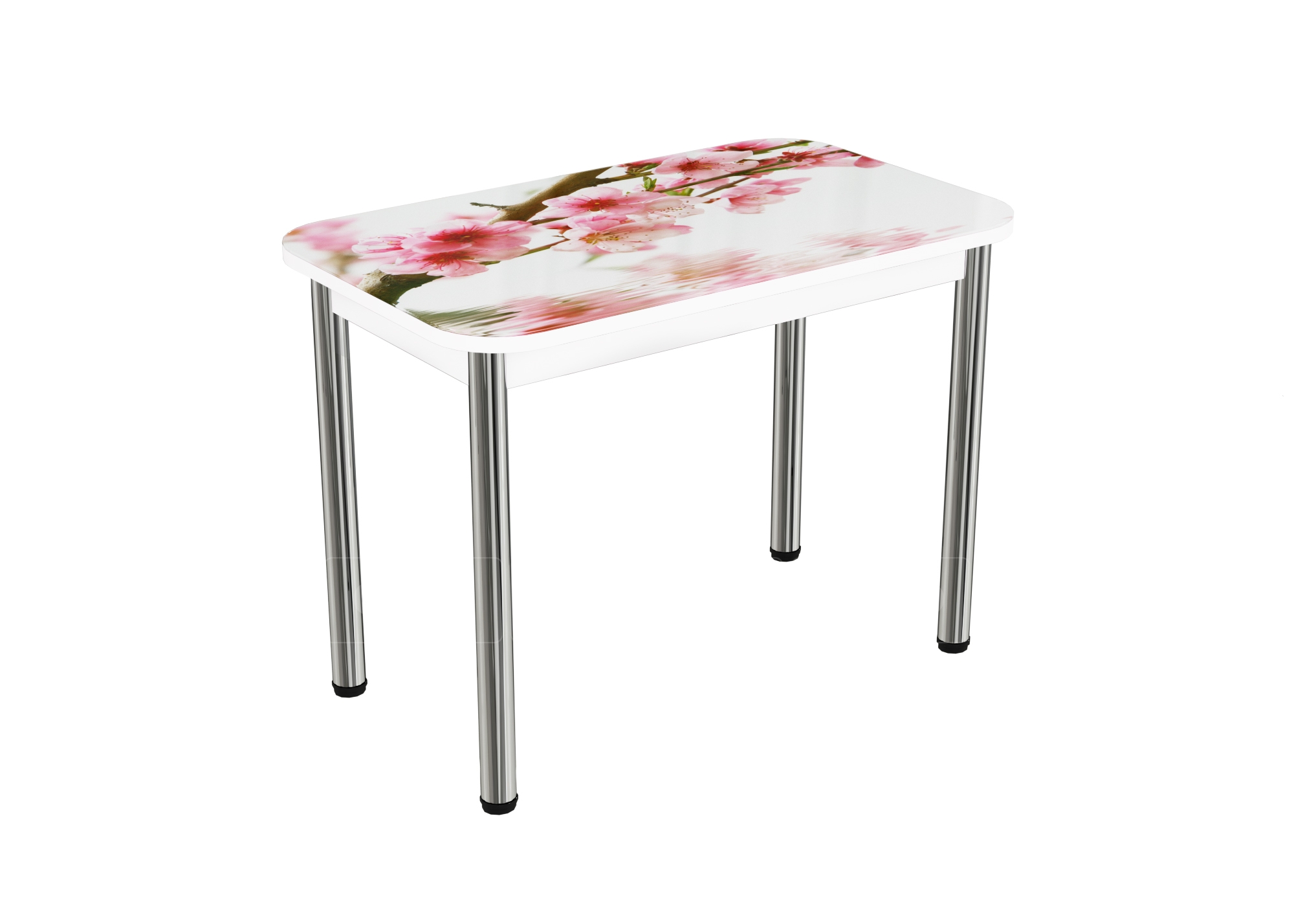 Стол нераздвижной стеклянный с фотопечатью Сакура серия 1