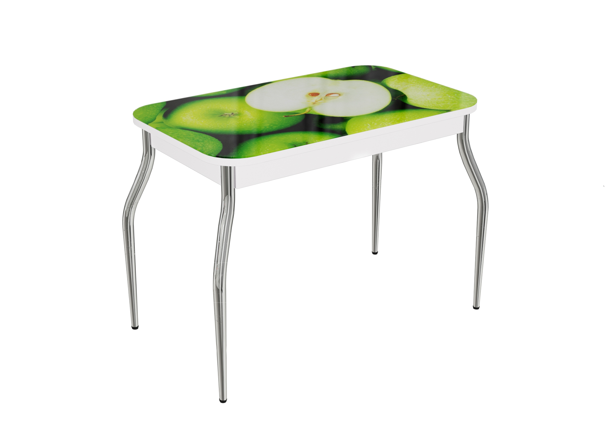 Стол нераздвижной стеклянный с фотопечатью Яблоко-3 серия 2